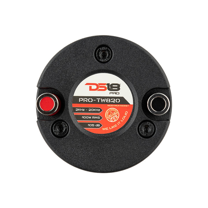DS18 PRO-TW820 2.3" High Compression Neodymium Super Bullet Tweeter 200 Watts 1.4" Aluminum 4-Ohm Vc