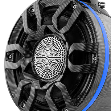 DS18 HYDRO NXL-X8PRO 8" Compact Wakeboard Tower Speakers with Hybrid Mid-Range, Compression Driver Loudspeaker, RGB LED Lights, 500 Watts & Speaker Cover Included