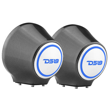 DS18 EN-JS8 8" Universal Flat Mount Kick Panel Speaker Pod Jet ski, Jeeps, Motorcycles RGB LED Lights- 1 Pair No Speaker or Grills