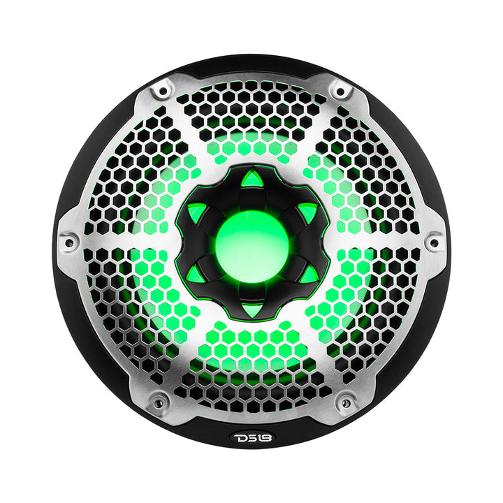 DS18 HYDRO NXL-10SUB/BK 10" Marine Water Resistant Subwoofer with Integrated RGB Lights 600 Watts SVC 4-Ohm - Black