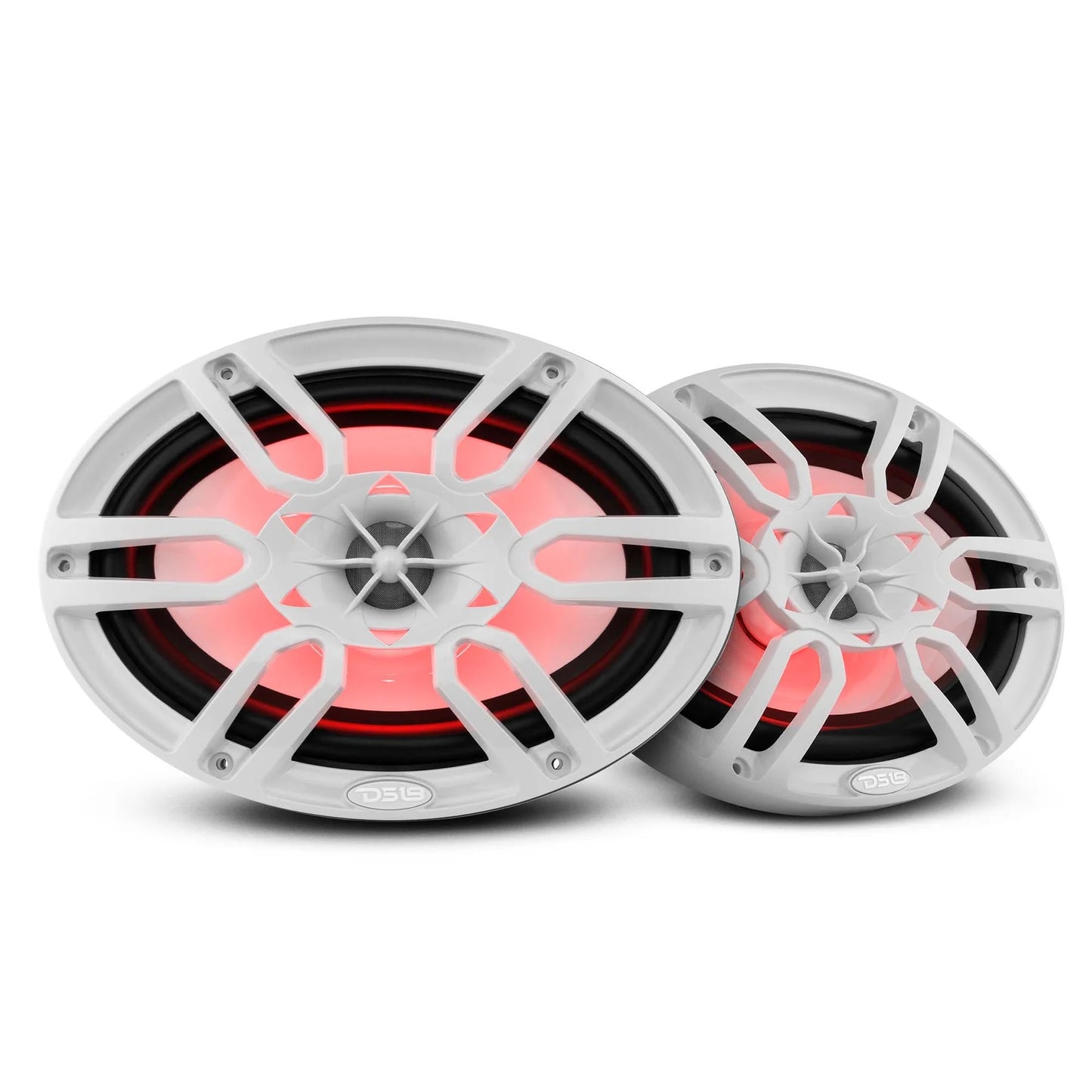 DS18 NXL-69/WH HYDRO 6X9" 2-Way Audio Marine Speakers with Integrated RGB LED Lights 375 Watts