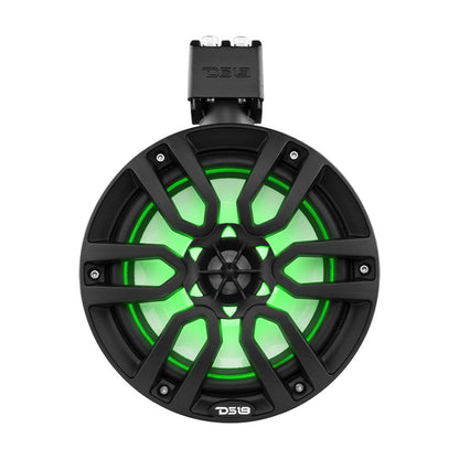 DS18 HYDRO NXL-X8TP/BK 8" Marine Water Resistant Wakeboard Tower Speakers with Integrated RGB LED Lights 375 Watts - Black