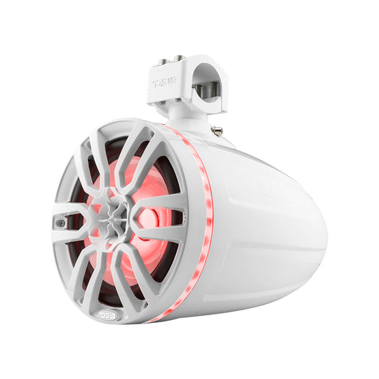 DS18 HYDRO NXL-X8TP/WH 8" Marine Water Resistant Wakeboard Tower Speakers with Integrated RGB LED Lights 375 Watts - White