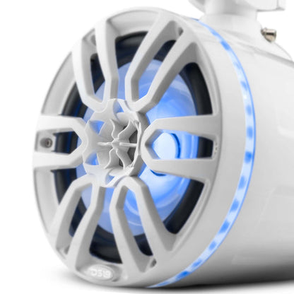 DS18 HYDRO NXL-X8TP/WH 8" Marine Water Resistant Wakeboard Tower Speakers with Integrated RGB LED Lights 375 Watts - White