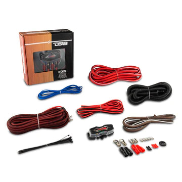 DS18 OFCKIT4 4-GA OFC Ultra Flex 100% Cooper Installation Kit For Car Amplifiers