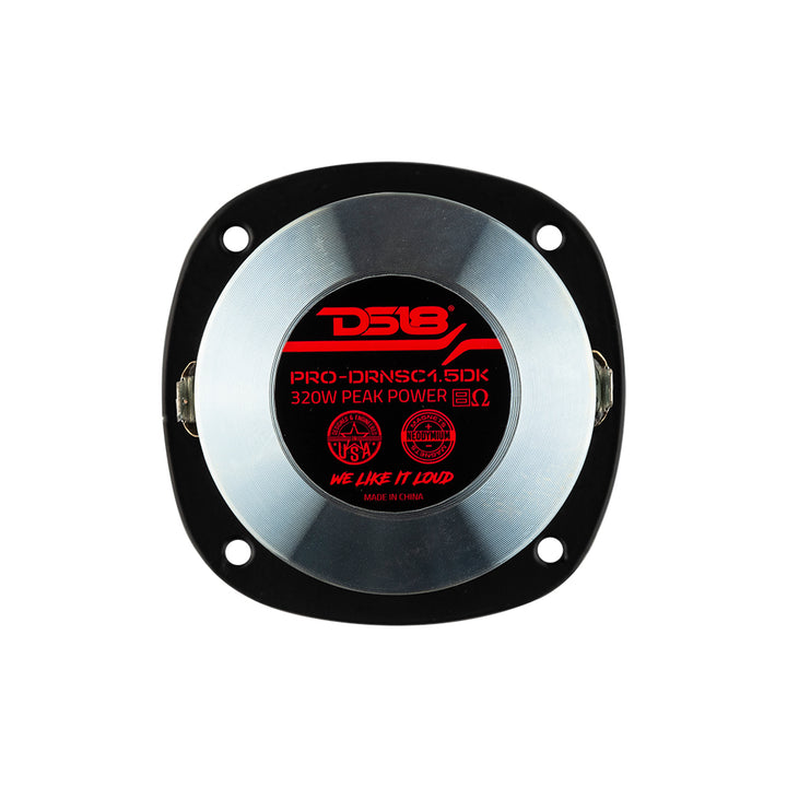 DS18 PRO-DRNSC1.5DK 1" Twist On Throat Neodymium Driver with 1.5" Composite Polyamide VC 8 Ohm With Horn