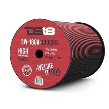 DS18 SW-16GA-1000SLVB 16-GA Car Audio Speaker Wire 1000 Feet Silver