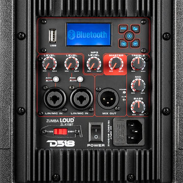 DS18 ZL-X15BT Exclusive ZUMBA LOUD™ Powered 15" Speaker System with Bluetooh, MP3, USB & TWS 1000 Watts