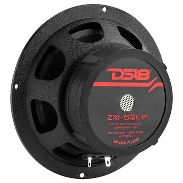 DS18 ZXI-62C Kevlar 6.5" 2-Way Car Component Speaker Set 240 Watts 4-Ohm